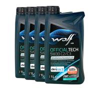 Wolf Huile moteur Officialtech 5W-30 C2/C3 MB 229.51/229.52 VW 505.00 5x1 Litre