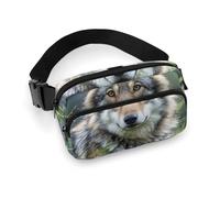 Wolf On The Grass Sac banane tendance avec sangle réglable pour entraînement en plein air cyclisme Unisexe Blanc 20 x 13 cm, blanc, 20x13cm, Sac banane