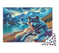 Wolf Pack 1000 Pièces Puzzle À Assembler Papier Recyclé Snow Mountain Puzzles pour Enfants Ages 6 Years Up Temps De Jeu en Famille Props Excellent Cadeau Idea Home 52x38cm/1000pcs