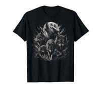 Wolf Pack Moon Forest Arbres Wildlife Nature Outdoor Graphic T-Shirt