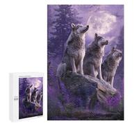 Wolf Pack Moonlit Forest Puzzle 1000 Pièces Educa Jouet en Bois Cadeau Unique Décoration Intérieure Jeu Éducatif Challenge Toy Adultes Et Enfants À Partir De 14 Ans 1000 PCS