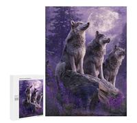 Wolf Pack Moonlit Forest Puzzle 1000 Pièces Educa Jouet en Bois Cadeau Unique Décoration Intérieure Jeu Éducatif Challenge Toy Adultes Et Enfants À Partir De 14 Ans 500 PCS