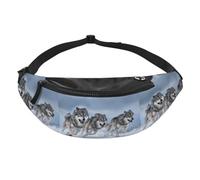 Wolf Pack Run Fanny Pack- Sac banane pour voyage course à pied mains libres | Polyester résistant. Sangle réglable. Poche pour téléphone. Idéal pour les voyages.