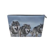 Wolf Pack Run Trousse de maquillage de voyage en cuir étanche