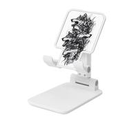 Wolf Pack Support pliable pour téléphone portable à angle réglable en hauteur Compatible avec tous les smartphones Blanc