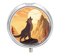 Wolf Pilulier à 3 compartiments pour sac à main ou poche Mini pilulier en métal pour médicaments quotidiens pour contenir des vitamines, de l'huile de poisson