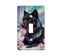 Wolf Plaque de protection pour interrupteur simple en plastique noir de taille standard pour chambre à coucher, salle de bain, cuisine, entrée (simple)