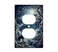 Wolf Plaque murale duplex en plastique bleu pour prises électriques pour nouvel appartement, maison, chambre à coucher, bureau