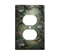 Wolf Plaque murale duplex en plastique vert pour prises électriques pour maison, salon, chambre à coucher, salle de bain