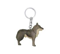 Wolf-porte-clés en bois