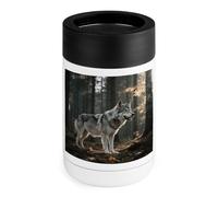 Wolf Print - Glacière de canette isotherme pour canettes de 340,2 g - Bière, eau de Seltzer et soda, portable, durable
