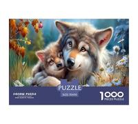 Wolf Puzzle 1000 Pièces Cadeau Unique Wildflower Meadow Défi Jouet À De Qualité Supérieure Peinture Art pour Adultes Et Enfants 70x50cm/1000pcs