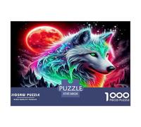 Wolf Puzzle 1000 Pièces pour Adultes Et Enfants Animal De l'art De La Décoration Moderne Jeu Cadeau Unique 1000 Pieces pour Jeux D'activités Familiales Cadeaux De Voyage 38x26cm/1000pcs