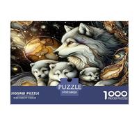 Wolf Puzzles 1000 Pieces Cadeau Unique Jeu ÉduChatif Challenge Toy À De Qualité Supérieure Peinture Art pour Adultes Enfants 38x26cm/1000pcs