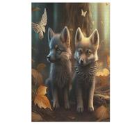 Wolf Puzzles en Bois 1000 Pièces Adultes, Poster Jigsaw Puzzle, Design Unique Jouet ÉduChatif pour Adolescents Et Enfants 78×53cm