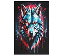 Wolf Puzzles en Bois 1000 Pièces Adultes, Poster Jigsaw Puzzle, Design Unique Jouet ÉduChatif pour Adolescents Et Enfants （78×53cm）