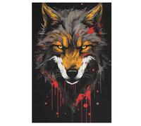 Wolf Puzzles en Bois 1000 Pièces Adultes, Poster Jigsaw Puzzle, Design Unique Jouet ÉduChatif pour Adolescents Et Enfants 78×53cm