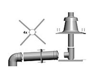Wolf raccordement match1 2651752 plastique, DN 60/100, jusqu'à 24 kW, indépendant de l'air ambiant, blanc