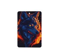 Wolf Red Flames Lot de 4 désodorisants pour voiture - Cartes parfumées à suspendre - Pour tablettes d'aromathérapie de voiture