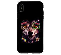 Wolf Retro avec Zoom 80s Vaporwave Gamer Coque pour iPhone XS Max