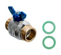 Wolf robinet à tournant sphérique G1" AG/AG bleu 2074726 pour eau douce et bornes de recharge
