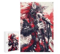 Wolf Rock Star Art Print Puzzle 1000 Pièces Educa Jouet en Bois Cadeau Unique Décoration Intérieure Jeu Éducatif Challenge Toy Adultes Et Enfants À Partir De 14 Ans 1000 PCS