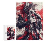 Wolf Rock Star Art Print Puzzle 1000 Pièces Educa Jouet en Bois Cadeau Unique Décoration Intérieure Jeu Éducatif Challenge Toy Adultes Et Enfants À Partir De 14 Ans 300 PCS