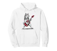 Wolf Rock Style Funny Wolf Jouant de la Guitare à Bascule Sweat à Capuche
