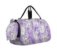 Wolf Sac de sport violet avec compartiment à chaussures multifonction pour voyage, natation, danse, ballet