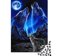 Wolf Set De 1000 Pièces Papier Recyclé Howl Wolf Mountain Puzzle Adulte Facile À Ranger Heures Divertissement Casse-tête Engageant Activité Lien Familial 52x38cm/1000pcs