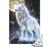 Wolf Set De 1000 Pièces Papier Recyclé Loup fantôme Puzzle Adulte Facile À Ranger Activité Lien Familial Casse-tête Engageant Heures Divertissement 38x26cm/1000pcs
