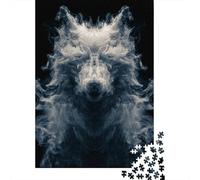 Wolf Spirit Smoke Art Puzzle 1000 Pièces Educa Jouet en Bois Cadeau Unique Décoration Intérieure Jeu Éducatif Challenge Toy pour Adultes Et Enfants À Partir De 12 Ans 52x38cm/1000pcs