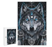 Wolf Spirit Totem Art Print Puzzle 1000 Pièces Educa Jouet en Bois Cadeau Unique Décoration Intérieure Jeu Éducatif Challenge Toy Adultes Et Enfants À Partir De 14 Ans 1000 PCS