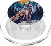 Wolf Stained Arctic Lights PopSockets PopGrip pour MagSafe