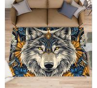 Wolf Tapis de salon lavable pour chambre à coucher Motif tribus du Sud-Ouest 120 x 170 cm