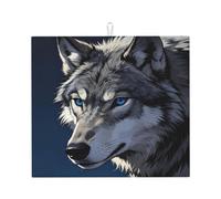 Wolf Tapis de séchage pour comptoir de cuisine Gris 40,6 x 45,7 cm | Tapis de comptoir de cuisine absorbant en microfibre pour égouttoir, cafetière