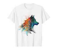 Wolf Tierliebhaber Wolfe Art Multicolore Animal Loup T-Shirt