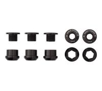 Wolf Tooth Chainring Bolts and Nuts for 1x - Set of 5 Black M8 x.75 x 5