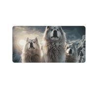 Wolf Tribe Sous-main de bureau antidérapant 60 x 30 cm Grand tapis de souris avec base en caoutchouc imperméable pour bureau et maison