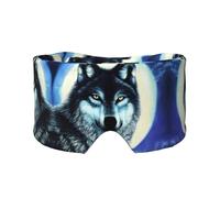Wolf Under Moon Masque réglable pour dormir et oreillettes 68,1 x 10,9 cm pour l'intérieur et l'extérieur pour les voyages, le yoga, une couverture confortable