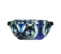 Wolf Under Moon Sac banane de course à pied sans rebond pour salle de sport, sac banane étanche avec sangle réglable