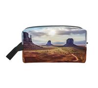 Wolf Under Moon Trousse de toilette de voyage portable de grande capacité (modèles imprimés) étanche pour homme et femme pour voyages d'affaires, fitness, salle de bain, rangement quotidien, Paysage