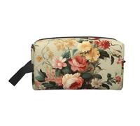 Wolf Under Moon Trousse de toilette de voyage portable de grande capacité (modèles imprimés) étanche pour homme et femme pour voyages d'affaires, fitness, salle de bain, rangement quotidien, Fleurs