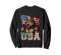 Wolf USA 4 juillet drapeau américain patriotique Sweatshirt