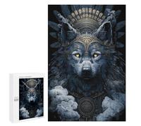 Wolf Warrior Crown Art Print Puzzle 1000 Pièces Educa Jouet en Bois Cadeau Unique Décoration Intérieure Jeu Éducatif Challenge Toy Adultes Et Enfants À Partir De 14 Ans 1000 PCS