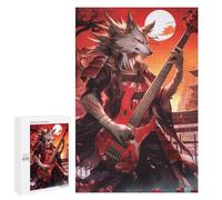 Wolf Warrior with Red Guitar Puzzle 1000 Pièces Educa Jouet en Bois Cadeau Unique Décoration Intérieure Jeu Éducatif Challenge Toy Adultes Et Enfants À Partir De 14 Ans 1000 PCS