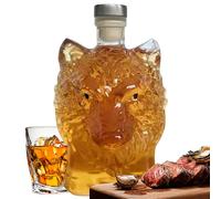 Wolf Whisky Decanters - Décanteur à cocktail en forme de tête de loup - Élégant carafe à vin en cristal - Bouteille de whisky élégante pour les spiritueux - Collection Bourbon - Barman Cocktail Home