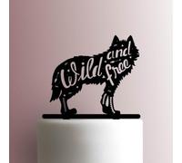 Wolf Wild and Free Décoration de gâteau en acrylique Rose 17,8 cm de large