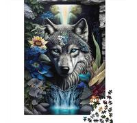 Wolf with Blue Eyes_1 Puzzle 1000 Pièces Educa Jouet en Bois Jeu D'Intelligence Décoration Intérieure Jeu Éducatif Challenge Toy Adultes & Enfants des 14 Ans 70x50cm/1000pcs
