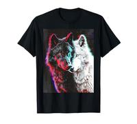 Wolf Wolves Lover Yin et Yang Blanc et Noir T-Shirt